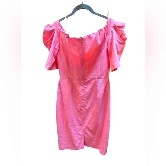 ✨ NWT Trina Turk Pink Puff Sleeve Sheath Dress | Size 6 | $378 Retail ✨.Lined - Picture 4 of 14